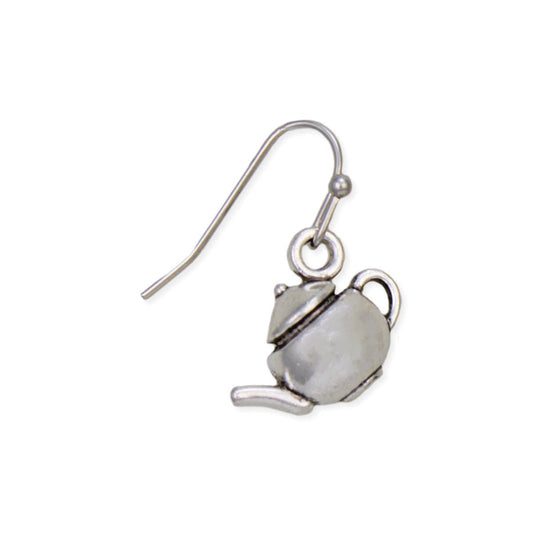 Royal Silver Teapot Earrings