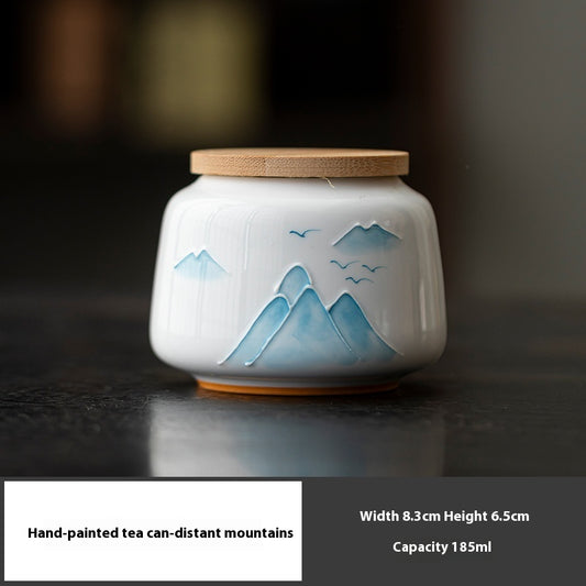 Tea Pot Ceramic Mini Small Sized Chinese Calligraphy Sealed
