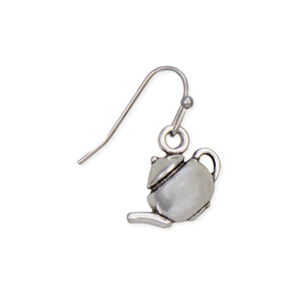 Royal Silver Teapot Earrings