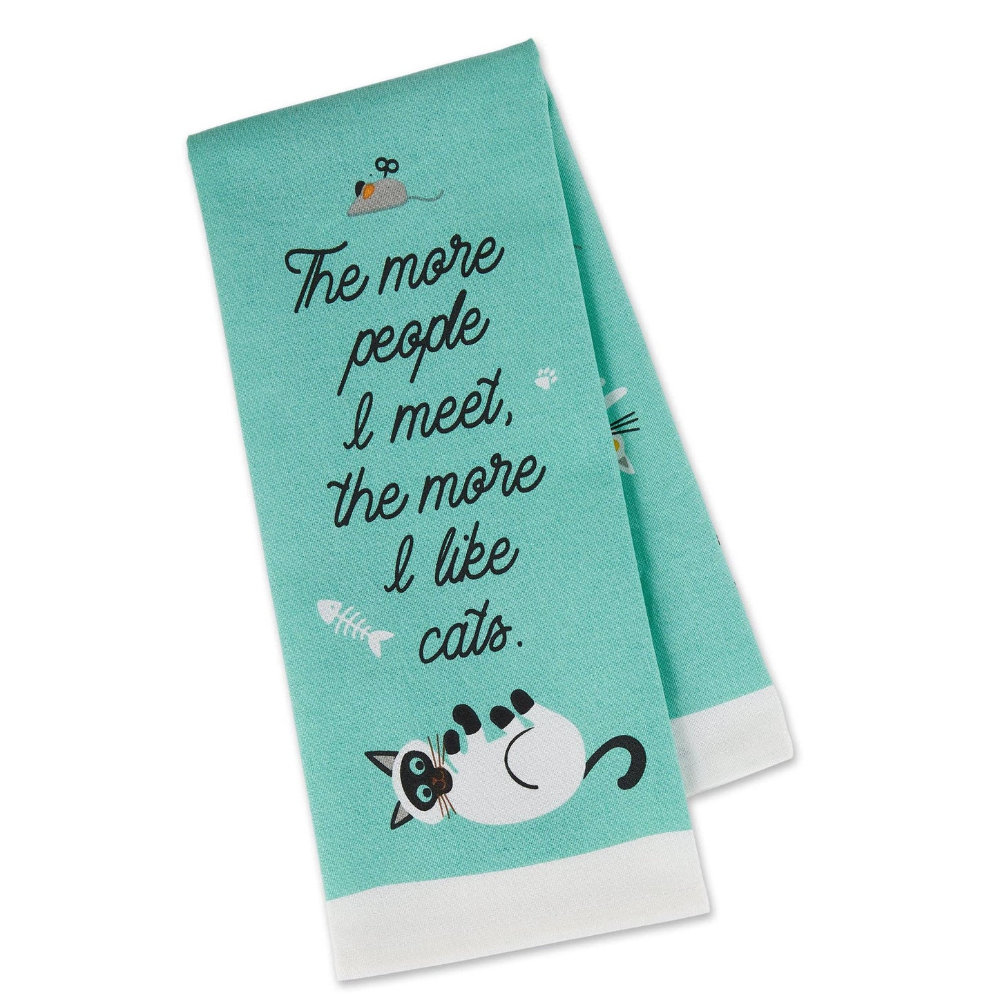 Cat person printed dishtowel kitchen decor