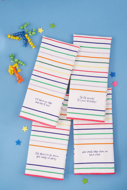 Down to Party Printed Dishtowels Mixed Dozen